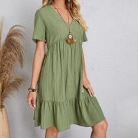Vestido Mini de Línea Suelta con Volantes de Verano Elegante para Fiestas de Playa - details 10
