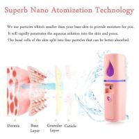 Mini vaporizador Facial portátil, atomización, extensiones de pestañas con espejo, color rosa - details 1