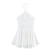 Vestido corto de playa con tirantes, cuello halter, espalda descubierta y decoración en capas PB&ZA2025, estilo veraniego para mujer. - details 2