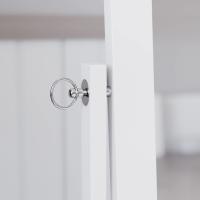 Espejo rectangular de cuerpo entero, de pie, de madera, giratorio, para dormitorio, pasillo, cómoda, color blanco - details 3
