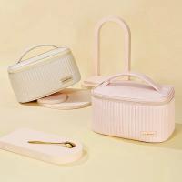 Bolsa De Maquillaje Para Mujer Viaje Organizador De Cosméticos Estilo Sólido Bolsa Portátil De Cuero PU Neceser Bolsa De Cosméticos - details 2