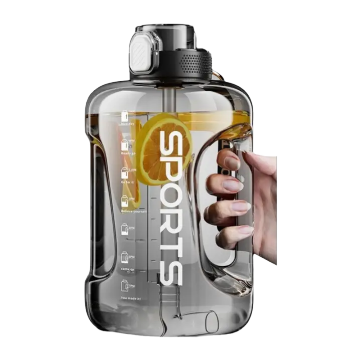 Botella de Agua Deportiva de Gran Capacidad Sin BPA, Portátil, con Pajita 1700ML/2500ML/3800ML - 1