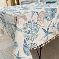Mantel de poliéster con estampado floral de una sola cara - Cubierta cuadrada para mesa de cocina y comedor, tela duradera de fácil limpieza con bordes con flecos para uso en el hogar y restaurante, tema costero, textura suave, planificadores de eventos - details 6