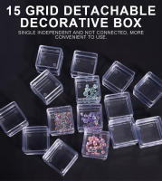 KADS-Caja decorativa desmontable para manicura, estuche de almacenamiento independiente para decoración de uñas, diamantes de imitación, 15 piezas - details 0