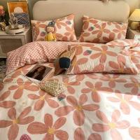 Juego de Cubierta de Edredón Estilo Ins con Diseño Floral Funda de Sábana Plana y Fundas de Almohada sin Relleno para Niños y Niñas Linen de Cama de Twin Single Queen - details 8