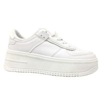 Zapatillas blancas para mujer, plataforma, cordones, deportes modernos - details 0