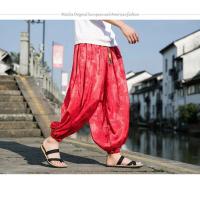 pantalones de marca al aire libre para hombres Lce seda dragón flor oscura bombachos sueltos pantalones casuales de pierna ancha de alta calidad para hombre - details 13