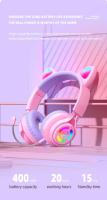 Auriculares con orejas de gato y luz LED RGB para niños y niñas, cascos inalámbricos con Bluetooth 5,3 para juegos, PC - details 8