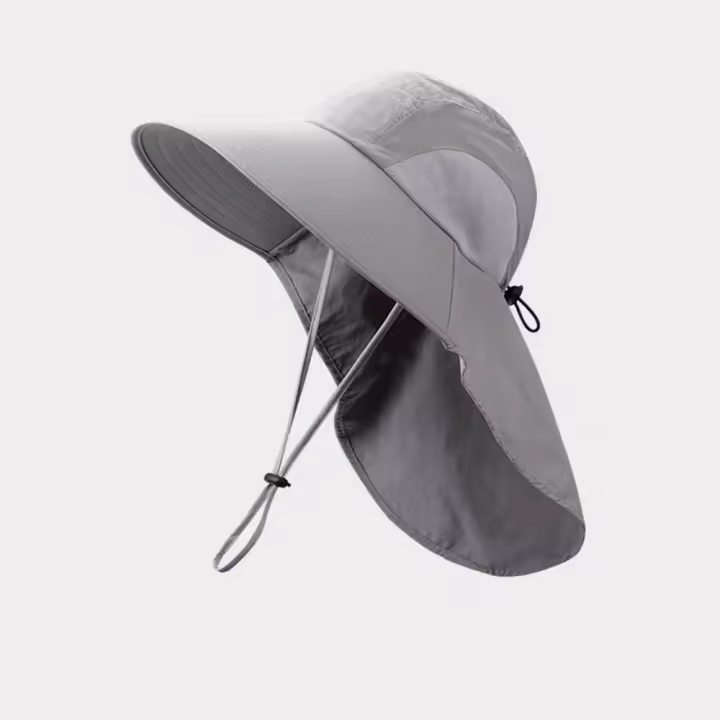 Sombrero de sol de ala ancha Anti-UV de moda 50+ UPF Sombrero con protección solar para exteriores Senderismo Viajes Hombres Sombreros de cubo con solapa para el cuello - 1