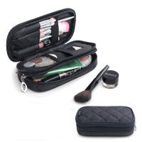 Mini bolsa de almacenamiento para cosméticos, bolsa de almacenamiento portátil negra para cosméticos, bolsa pequeña para cosméticos con rombos - details 0