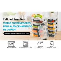 Paquete de 10 contenedores de preparación de comida de vidrio caja de almuerzo de comida