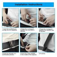 Ajustador de cinturón de seguridad para coche, Clips de Metal para cinturón de seguridad Universal, hebilla adecuada para adultos, niños, personas embarazadas, posicionador de cinturón de seguridad cómodo, 2 piezas (negro) - details 4