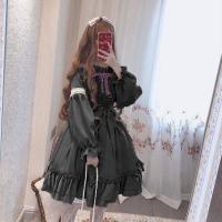 Lencería Lolita para mujer estilo Haruku japonés con volantes y mangas largas vestido de muñeca informal con cintura imperio talla - details 38