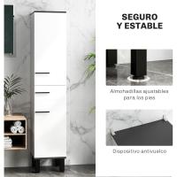 2 Puertas y Estantes Ajustable Auxiliar Morno Anti-vuelco 34x32x170 cm Blanco - details 5