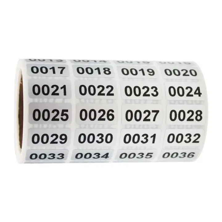 Etiquetas de activos de inventario de piezas, pegatinas de números sucesivos, etiquetas autoadhesivas numeradas (1-2000), 2000 - 1