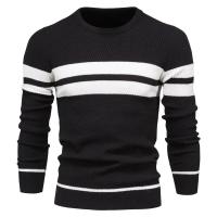 Suéter informal a rayas para hombre, Jersey de punto con cuello redondo, Color a juego, Otoño e Invierno - details 4