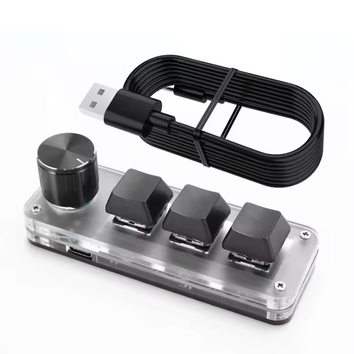 3 1 perilla/4 teclas de programación Ro perilla teclado RGB con cable USB teclado para juegos interruptores rojos Nical Ropad - 1