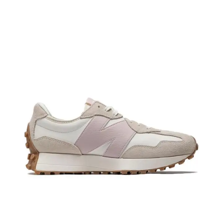 LETEN 【Garantía auténtica】 NB 327 Gris rosa para mujer cómodo cuero antideslizante resistente al desgaste corte bajo casual correr pegatinas de pared - 1