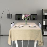 Mantel de lino y algodón para mesa, cubierta impermeable de tela lavable, color caqui y gris, para decoración de boda y fiesta de navidad - details 11