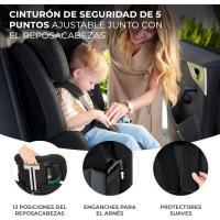 I-SIZE 75-150 cm Silla coche grupo 1 2 3 isofix, Asiento amplio y suave para niño, Arnés interior de 5 puntos, Reposacabezas ajustable, Reductor modular, Negro - details 4