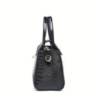 Elegante Bolso Cruzado de Cocodrilo Negro Gran Capacidad, Correa Ajustable, Cierre con Cremallera, Linedo de Poliéster, Detalle de Lentejuelas Bolso Versátil para Mujeres, Estilo Urban - details 11