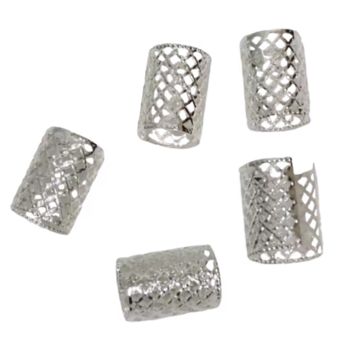 5 uds. De rastas huecas, anillo para el cabello, trenzado de cabello, Clips de Metal, cuentas para rastas, accesorios para el cabello DIY, tubos trenzados para el cabello, joyería para el cabello - 1