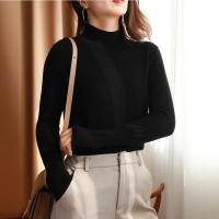 Otoño Invierno chic suéteres inferiores mujer moda jersey de cuello alto ajustado de manga larga Jersey de punto suave cálido Pull Femme Top - details 10
