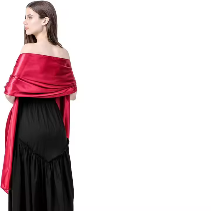 Carf de fiesta para mujer, elegante carf de color olid de color claro, adecuado para vestidos de noche, festivales, bodas y - 1