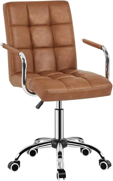 Silla de Oficina Giratoria con Ruedas Silla Ajustable en Altura con Cojín Carga hasta 120Kg - 1