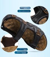 Sandalias cómodas de verano para hombre, zapatos suaves para playa y exterior, transpirables, informales de cuero - details 8