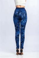 Body de mezclilla estampado para mujer, leggings elásticos, cintura alta, levantamiento de cadera, pantalones Kasur, entrenamiento, correr, gimnasio - details 7