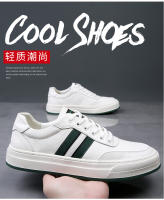 Zapatos de cuero, zapatos casuales para hombre, versión coreana de zapatos blancos versátiles de moda. - details 1