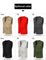 Chaleco de algodón cómodo de color sólido para invierno, sudadera holgada con cuello en V y cremallera, chaleco informal sin capucha para todas las estaciones - details 4