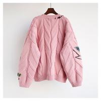 Cárdigan de punto cálido para mujer, chaqueta bordada con bolsillos, abrigo holgado, otoño e invierno, 2023 - details 9