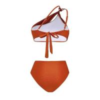 Vacaciones en la playa de verano, dividido con falda, conjunto de bikini estilo push up para mujer, traje de baño sexy de un hombro, traje de baño para mujer - details 4