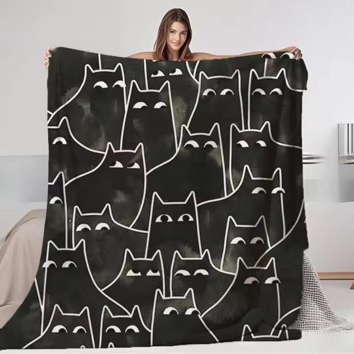 Manta de Franela Nórdica Diseño de Triángulo Bermuda Camiseta de Cama Acolchada para Pets, Parejas, Aire de Coche, Avión Accesorios de Ropa de Cama - 1