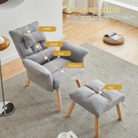 Relájate con reposapiés, sillón reclinable con respaldo ajustable 360 ° Sillón de televisión de terciopelo con marco de madera - details 14