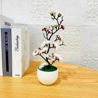 Decoración ta de simulación de estilo chino, plantas artificiales de invierno con eta, para salón, armario, 1 unidad - details 5