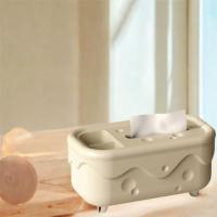 Caja de pañuelos de queso Kawaii creativa, soporte de plástico elegante para pañuelos, caja de almacenamiento de papel con acabado brillante para oficina - details 11