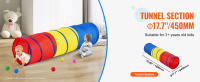 SucceBuy Tienda de campaña túnel de juego para niños pequeños, juguete colorido de túnel para gatear para bebés y mascotas, regalo plegable para interiores y exteriores para niños y niñas, rojo/amarillo/azul multicolor - details 1