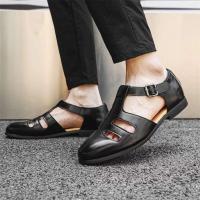 Sandalias de cuero suave de Pu, zapatos de playa cómodos hechos a mano, correa de hebilla de verano para hombre, zapatos casuales para exteriores - details 7