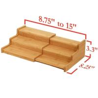 Organizador expandible de 3 niveles, armario de cocina para el hogar, estante Universal de bambú para especias - details 0