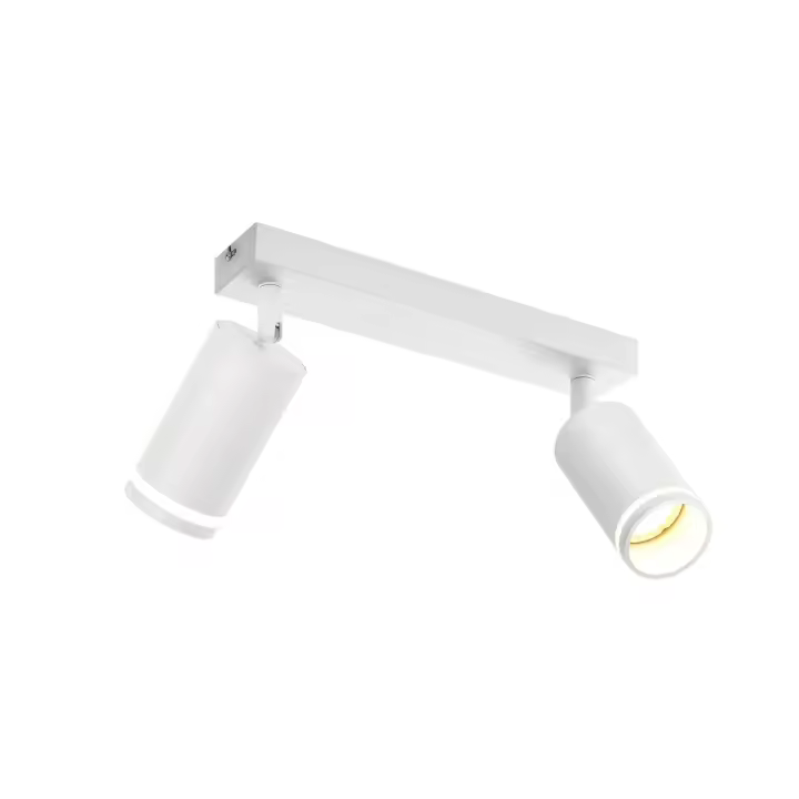 CBJKTX Plafón LED de 2 llamas - Plafón blanco GU10 Foco giratorio Aplique de pared de madera Foco de pared para Sin - 1
