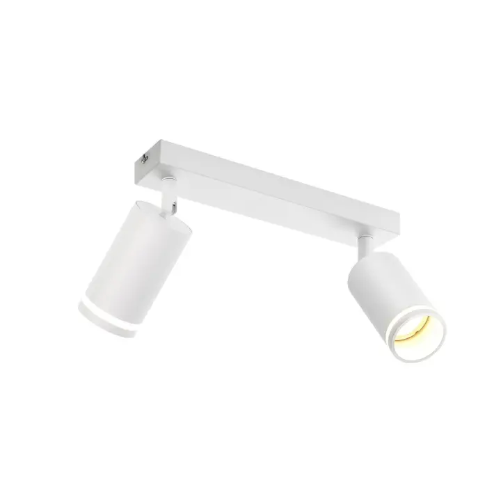 CBJKTX Plafón LED de 2 llamas - Plafón blanco GU10 Foco giratorio Aplique de pared de madera Foco de pared para Sin - 1