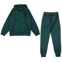 Chándal con capucha para hombre y mujer, conjunto deportivo de dos piezas, sudadera con capucha cálida de manga larga - details 14