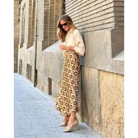Falda larga casual con estampado de lunares para mujer con falda larga - details 7