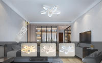 Goeco - LED Lámpara de Techo de Diseño Floral Acrílico 5 Cabezales 30W - 3000/4000/6500K Luz Tricolor Ajustable por Control Remoto - 70x70x11 CM - Iluminación Interior Moderna para Sala de estar, Comedor, Cocina, Dormitorio - 220V - Blanco - details 0