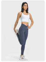 SHINBENE-sujetadores de gimnasio para mujer, ropa deportiva sin aros con tirantes, larga, talla grande, sensación desnuda - details 9