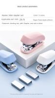 Mini grapadora de Color macarrón para estudiantes, conjunto combinado de papelería, grapadora pequeña y grapas prácticas para encuadernación de papel, 1 ud. - details 1