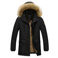 Parkas gruesas a prueba de viento para hombre, abrigos de lana para mantener el calor, chaquetas de sombrero extraíbles, estilos medianos y largos, al aire libre, nuevo, Invierno - details 2